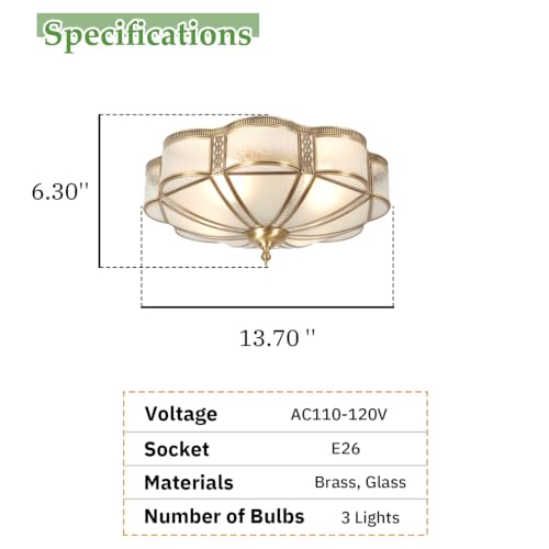 Brass Flush Mount Ceiling Light