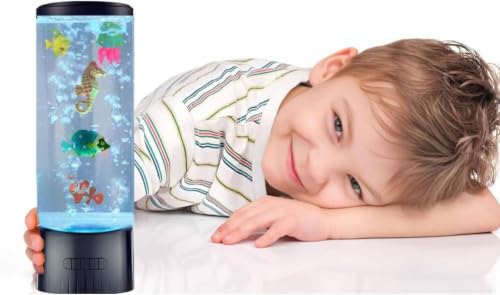 Sensory Bubble Tube Tabletop Lamp with Color Changing LED (4.5*4.5*12.5)