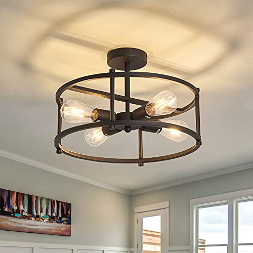 Industrial Semi Flush Mount Ceiling Light