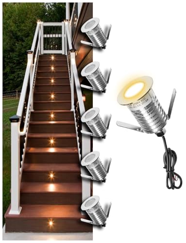 1W Recessed Low Voltage Deck Light 6 Pack 1.4 Inch (6 Count)