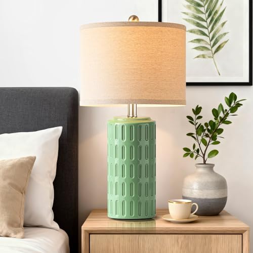 23" Farmhouse Modern Ceramic Table Lamp Set of 2 (2 Count)
