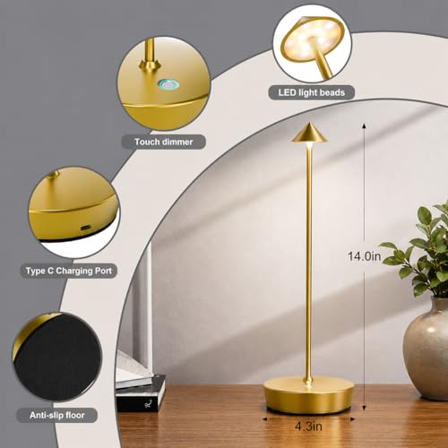 LED Cordless Rechargeable Table Lamps (2 Count)