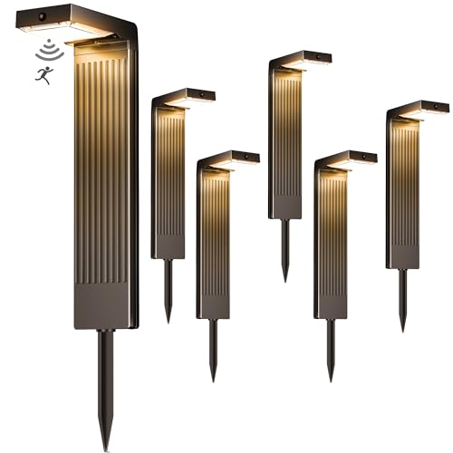 Motion Sensor Solar Pathway Lights Outdoor (6 Count)
