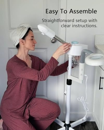 Professional Facial Steamer with 5X LED Magnifying Lamp 2 in 1