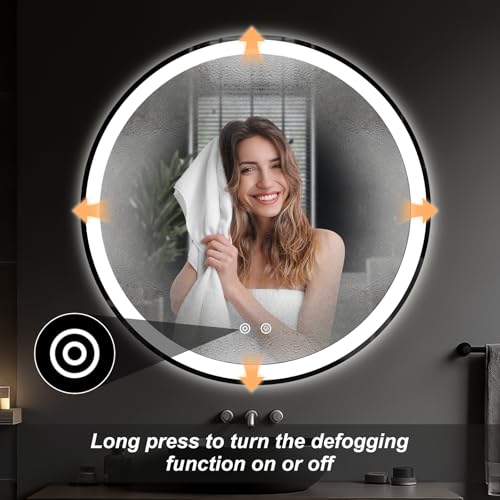36 Inch Round LED Bathroom Mirror with Lights