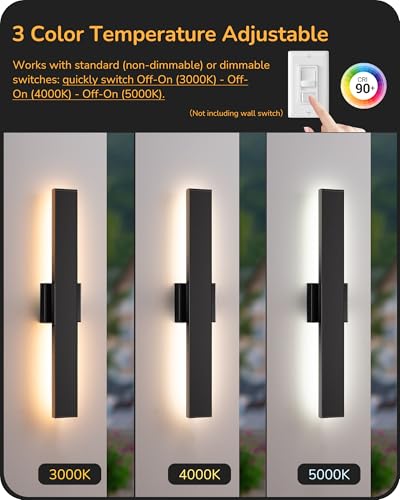 23.6" Modern Outdoor Wall Light (2 Count)