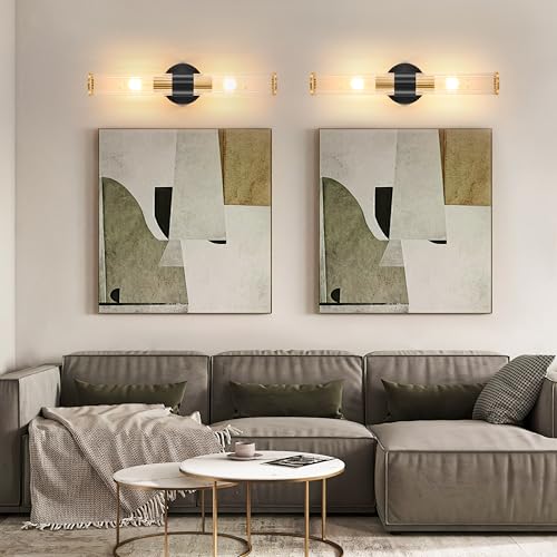 Black Gold Battery Operated Wall Sconce