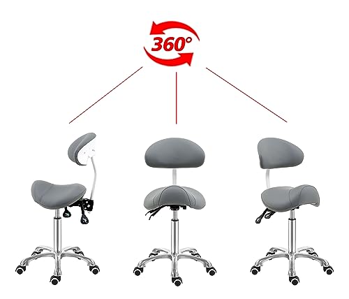 Saddle Stool Chair with Back Support