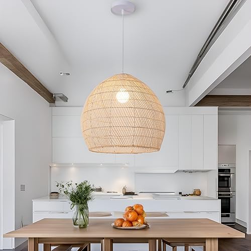 13.8" Rattan Pendant Light