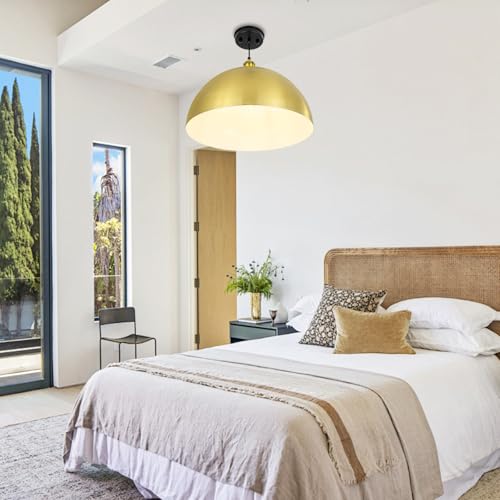 Large Brushed Gold Pendant Light