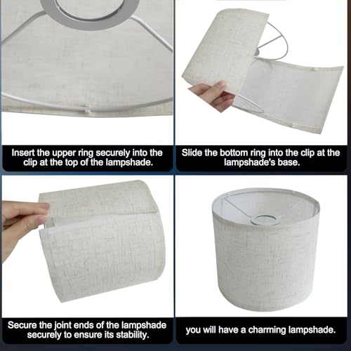 Cloth Lamp Shade Round lamp Small Drum Lamp Shades Fabric Lampshades Barrel Lamp Shades for Table Lamps Floor Lamps