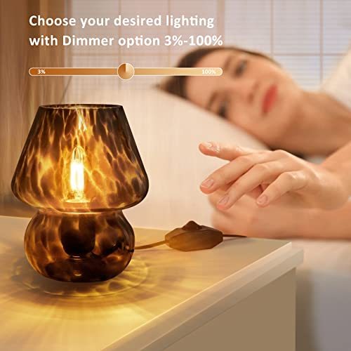 Mushroom Lamp Small Vintage Table Lamp for Bedroom Set of 2 (2 Count)