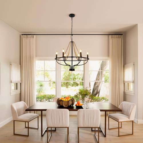6 Light Wagon Wheel Chandelier