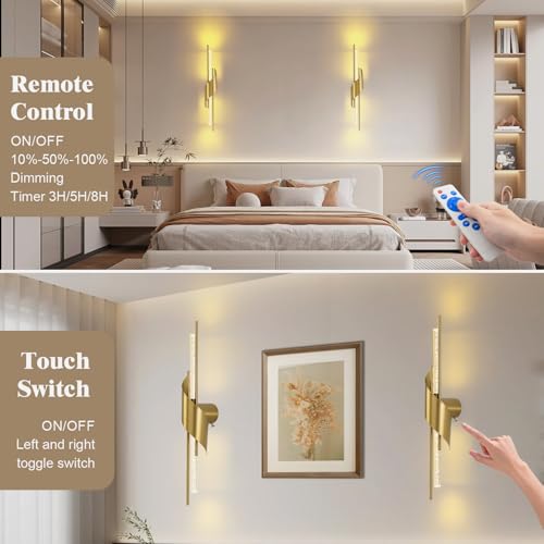 Battery Operated Wall Sconces Set of 2 (2 Count)