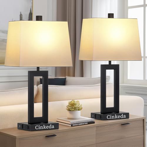 Black Bedside Table Lamp Set of 2 (2 Count)