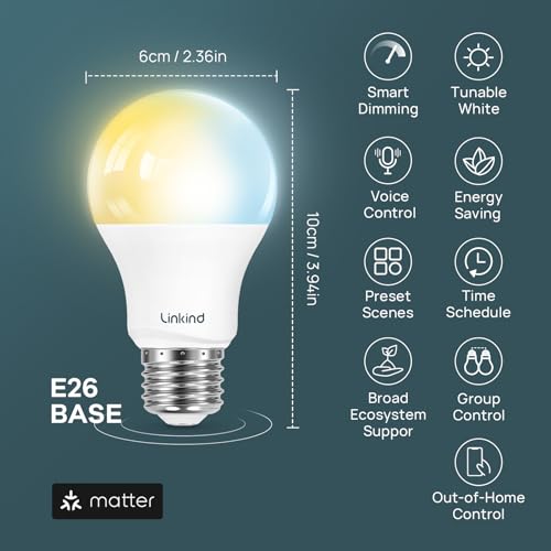 Matter Smart Light Bulbs (4 Count)