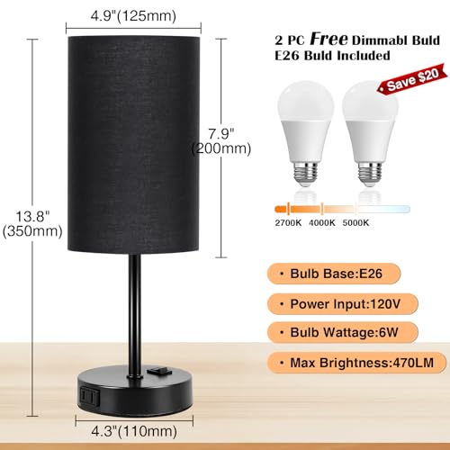 Black Table Lamp Set of 2 (2 Count)
