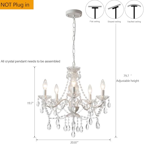 Crystal White Chandelier