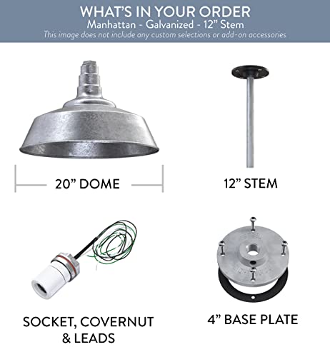Industrial Pendant Light 20 Inch Extra Large Steel Warehouse