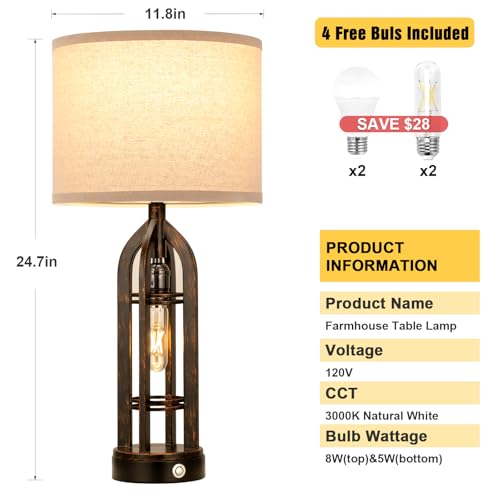 Table Lamps for Living Room (2 Count)