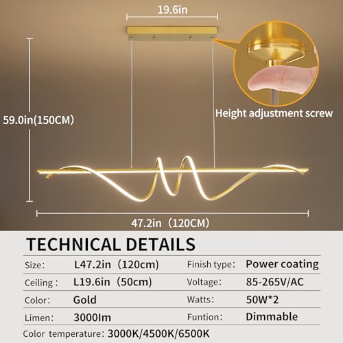 Modern Design Dimmable Desk Linear Pendant Light