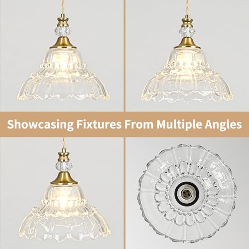 1 Piece Vintage Chandelier in Brushed Gold Finish with Flower (1-Light / Gold)