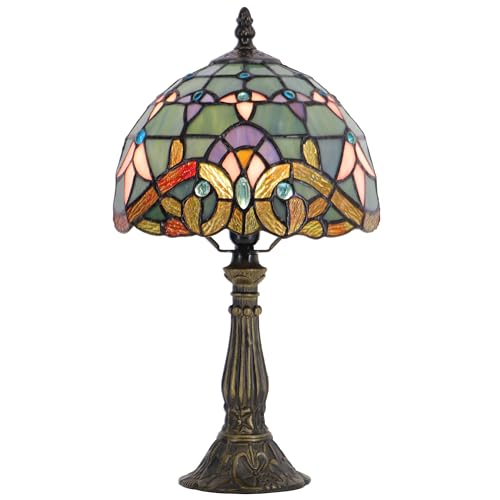 Tiffany Lamp Stained Glass Table Bedside Accent Light 8X8X14.5 inch