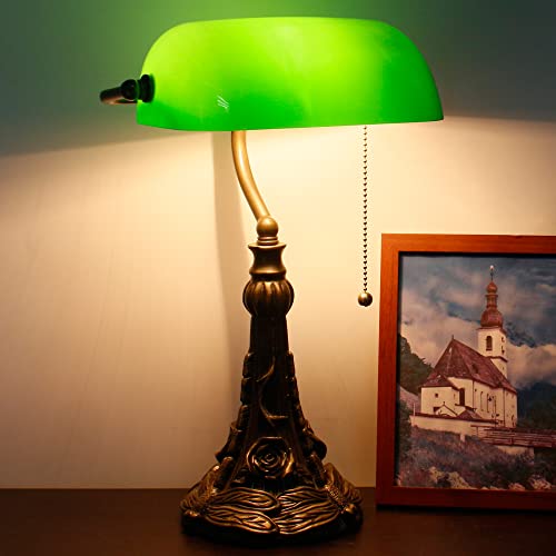 Tiffany Banker Lamp Small Stained Glass Table Lamp Tiffany Style
