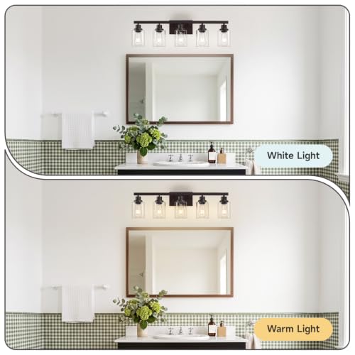 5 Light Oil Rubbed Bronze Bathroom Light Fixtures