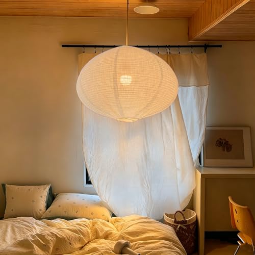 Hanging Lamp shade Oval 20INCH White Linen Pendant Light shade