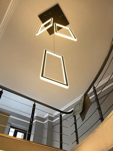 Modern LED Chandelier Adjustable Hanging Black Pendant Light Fixture 3