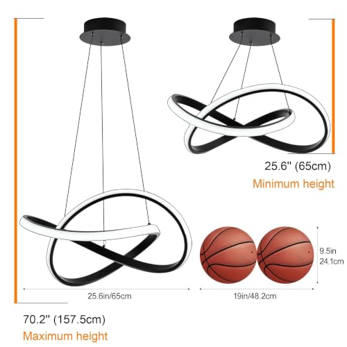 Modern Black LED Chandelier