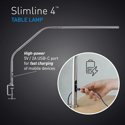 Slimline 4™ LED Table Lamp in Brushed Steel