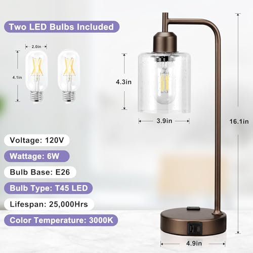Industrial Touch Table Lamps (2 Count)