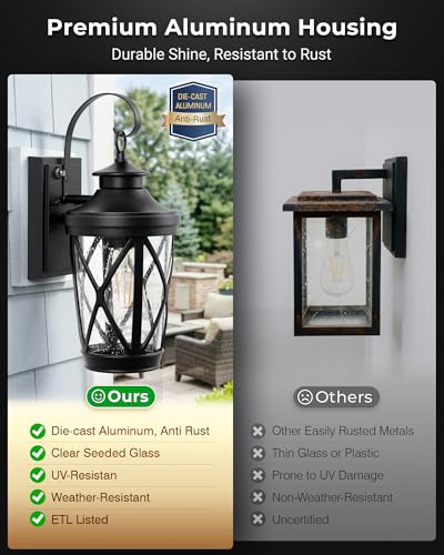 Dusk to Dawn Outdoor Porch Light (Black / D2D 1-Pack)