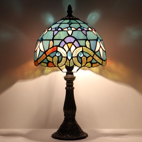 Tiffany Lamp Stained Glass Table Bedside Accent Light 8X8X14.5 inch