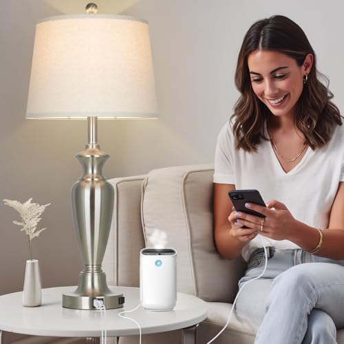30" Tall Silver Table Lamp for Living Room