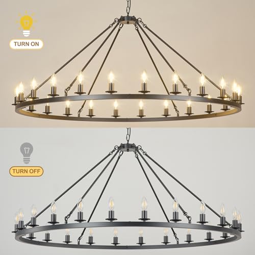 Black Wagon Wheel Chandelier 53