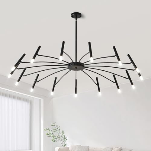 53" Black Modern Chandelier 15