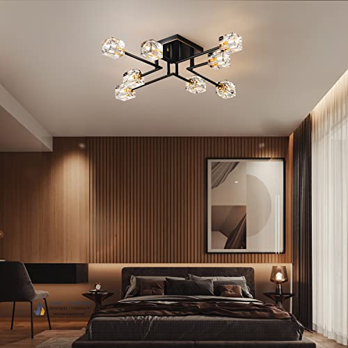 8 Lights Semi Flush Mount Ceiling Light Fixture