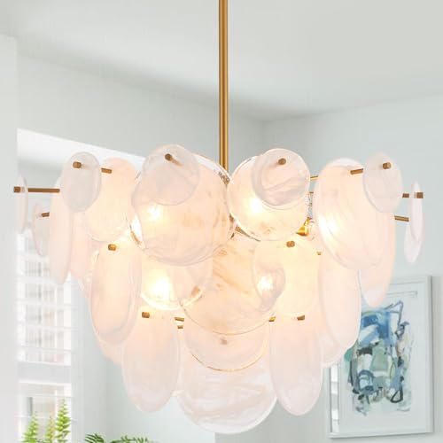 Dia 28 Inch Modern Glass Chandeliers for Bedroom