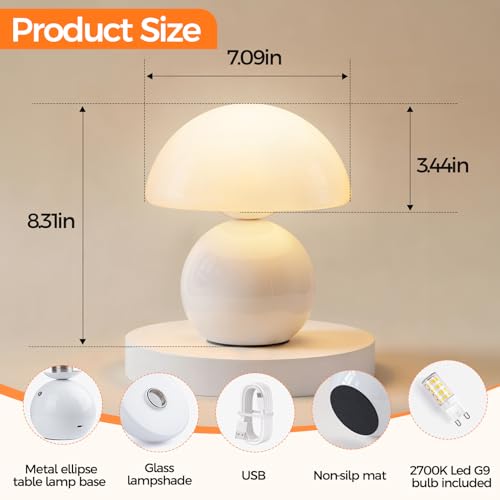 Wireless Mushroom Lamp Set of 2 (2 Count)