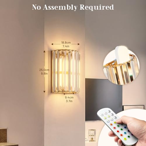 Gold Battery Operated Wall Sconces Set of Two