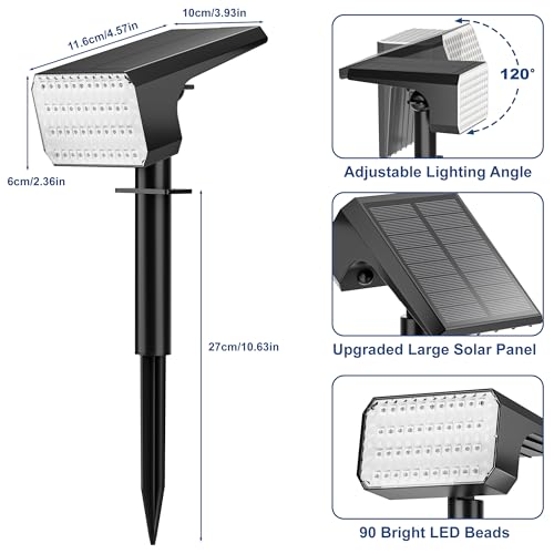 Solar Spot Lights Outdoor Color Changing (2 Count)