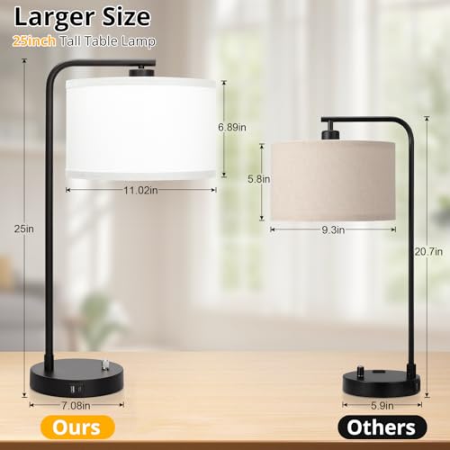 Table Lamp for Bedroom with USB C+A Ports