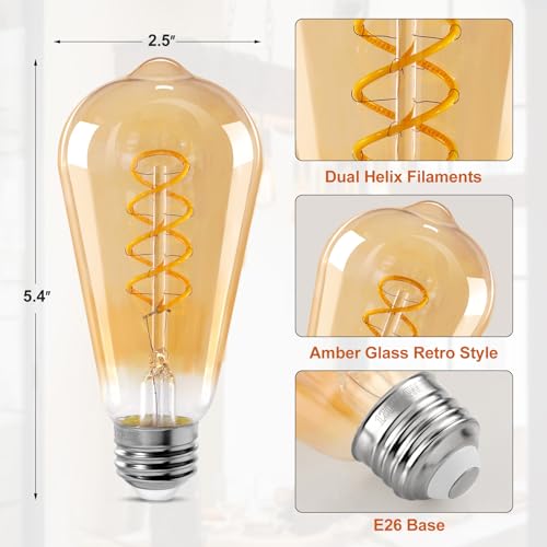 ST64 LED E26 Vintage Edison Light Bulbs (3 Count)