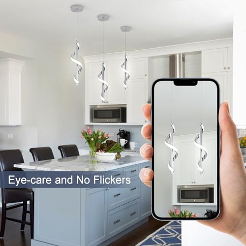 3 Packs Modern Spiral Led Pendant Light Fixture (3 Count)