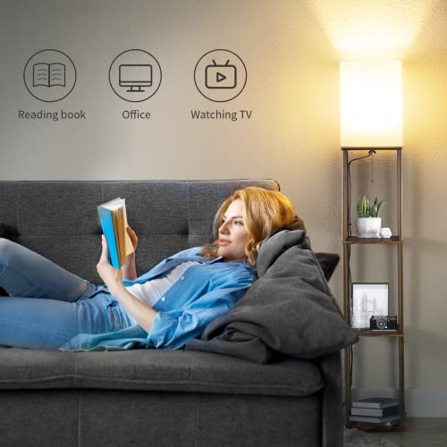 Floor Lamp with Shelves