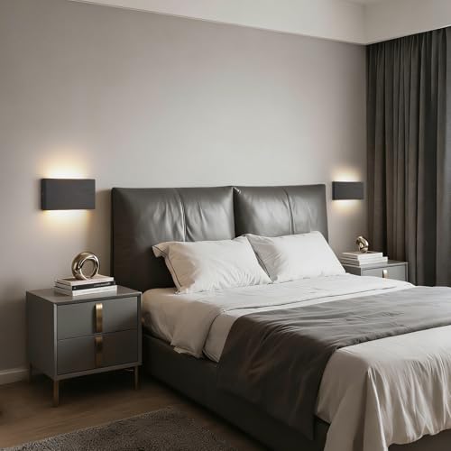 Wood Wall Sconce Indoor Wall Lights Hardwired 1 Pack Up and Down Wall Mount Light for Living Room Bedroom Hallway
