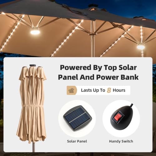 8.5ft X 14.5ft Rectangular Market Umbrella With Base And Color